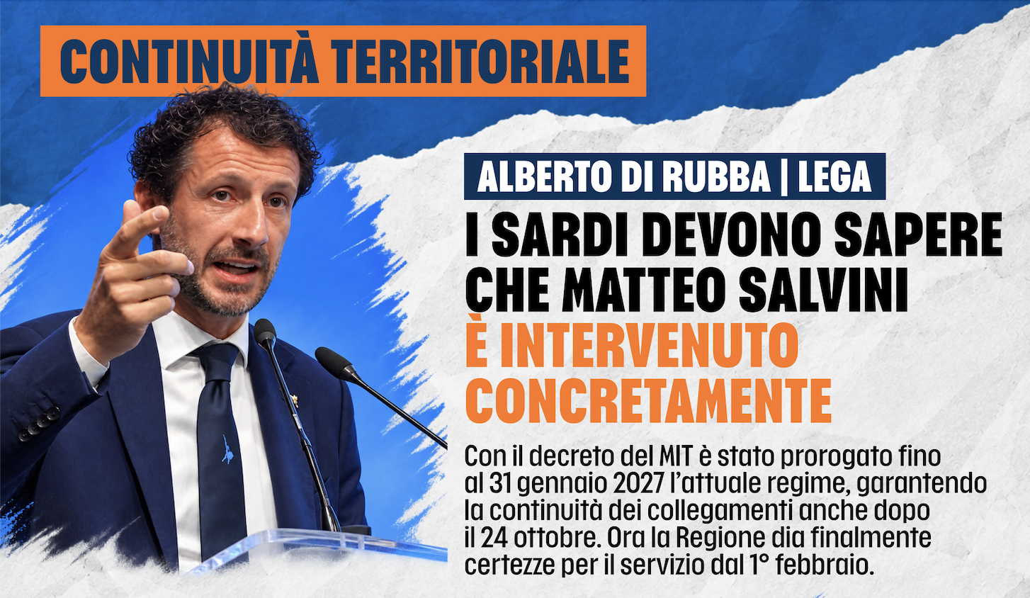 Continuità territoriale, Di Rubba (Lega): “Salvini ha garantito le condizioni per tutelare Alghero, ora la Regione faccia la sua parte”