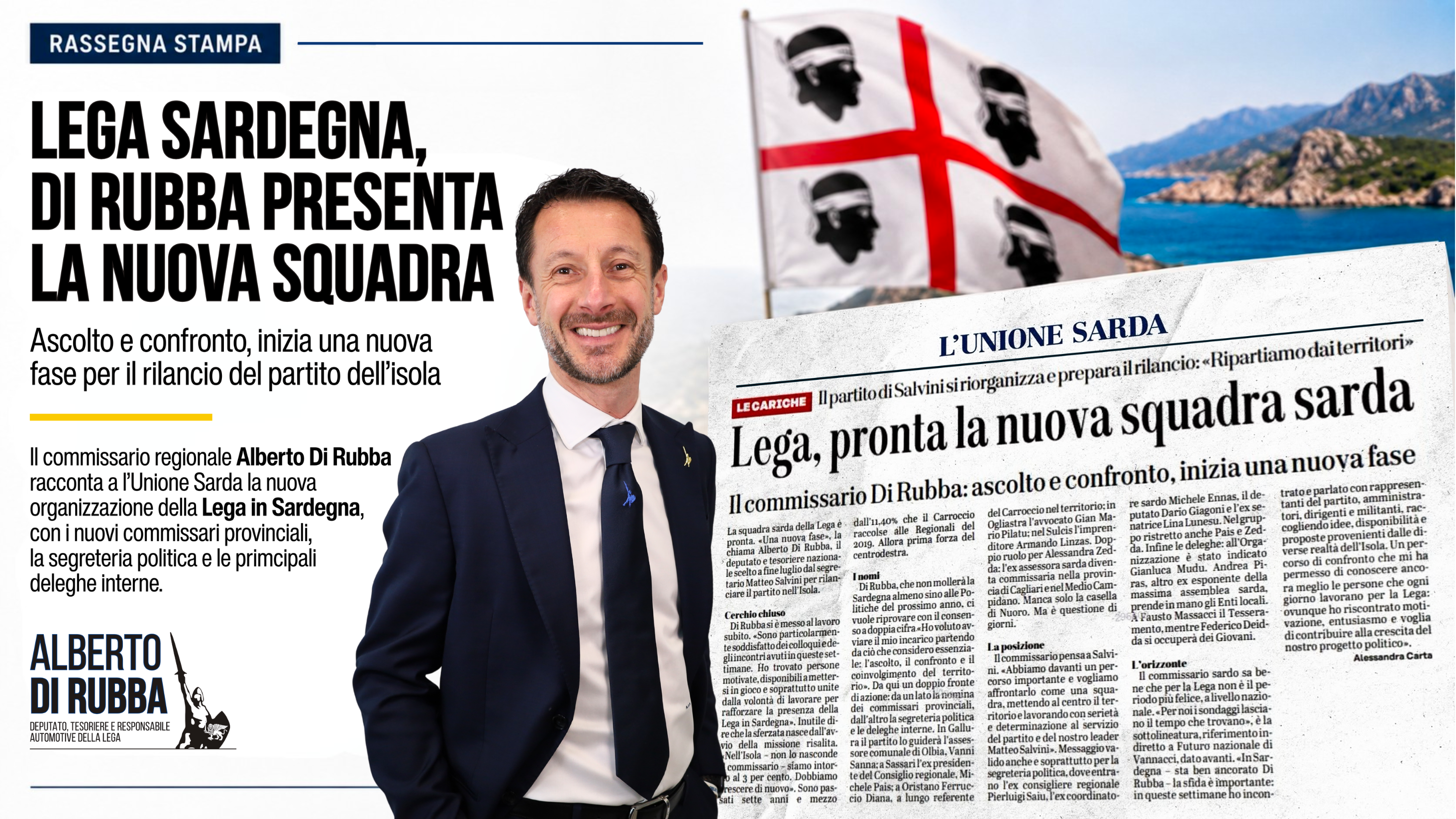 Alberto Di Rubba rilancia la Lega in Sardegna: pronta la nuova squadra